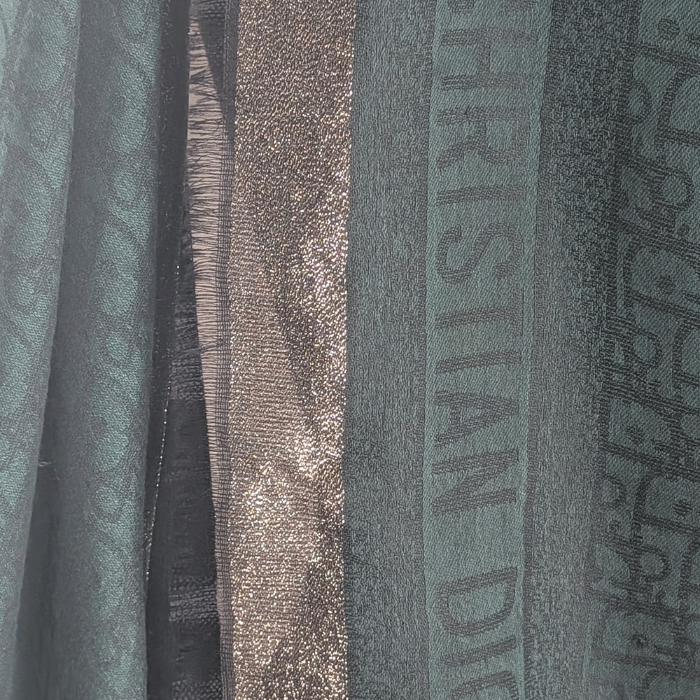 Dior Green and Gold Scarf
